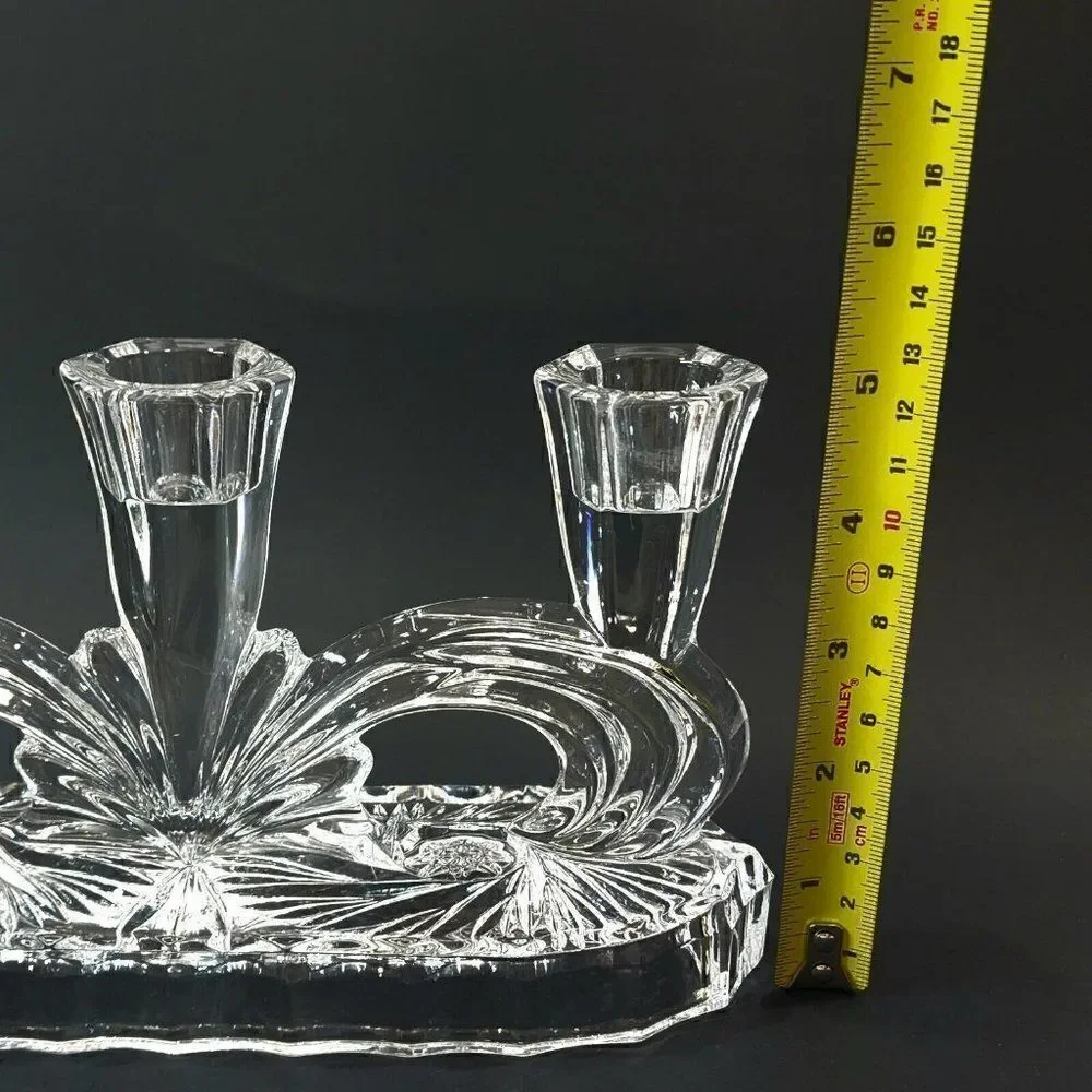 ‎Bohemia Czech Crystal 3 Candle Holder Candlabra